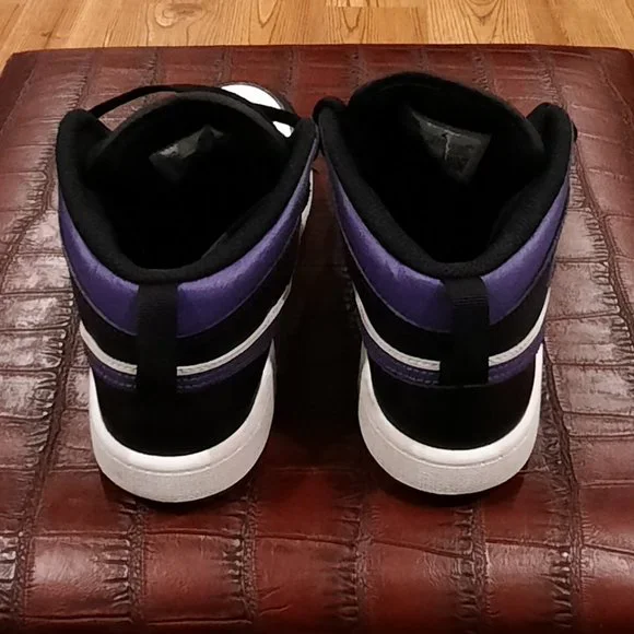Air Jordan 1 Mid Kid's PS Dark Iris Black Purple White 640734-095 Size 2.5Y - Picture 4 of 8